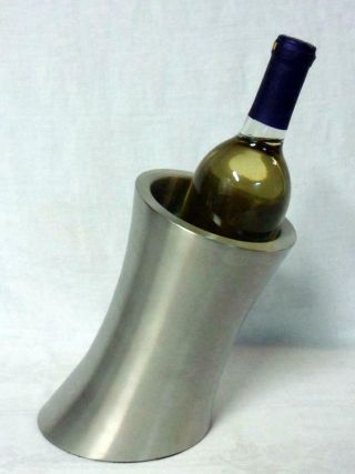 Mid Century Modern Stainless Steel Wine Bottle Chiller Cooler Holder