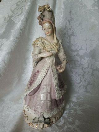 Large Vintage Rare Cordey Lady Figurine In Mauve 14 " 5066