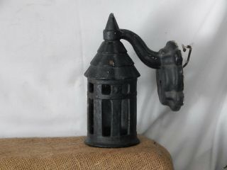 ANTIQUE ARTS CRAFTS CAST IRON WALL SCONCE BUNGALOW PORCH LIGHT Wt.  6.  5 Pounds 5