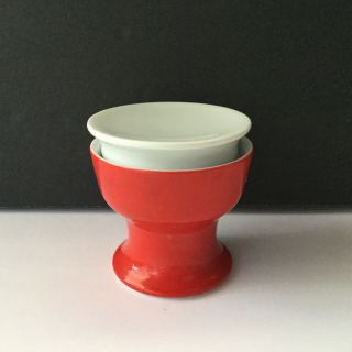 Mid Century Modern Paul Mccobb Contempri Sugar Bowl Red White Porcelain