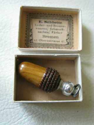 Antique Victorian Chatelaine Treen Wood Acorn Mechanical Pencil E Schlotte