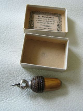 Antique Victorian Chatelaine Treen Wood Acorn Mechanical Pencil E SCHLOTTE 3