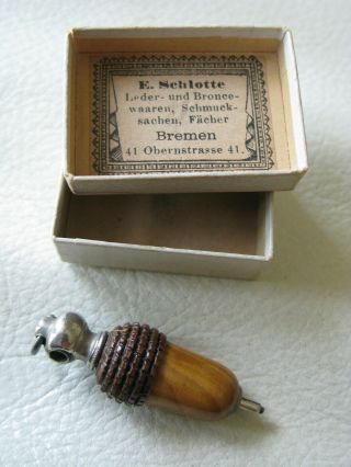 Antique Victorian Chatelaine Treen Wood Acorn Mechanical Pencil E SCHLOTTE 5