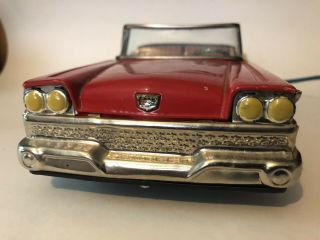 Vintage 1950 ' s Tin Lithograph Ford Skyliner Car with remote from Japan 3