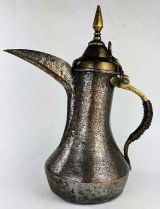 Islamic Arabic Tinned Copper Coffee Pot / Dallah 12.  4 Inch​​​es