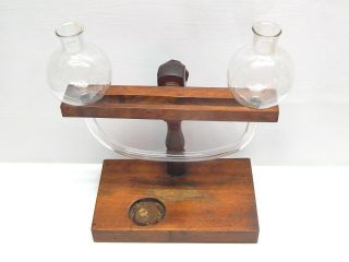 Antique 19th C.  Laboratory Scientific Wood & Glass Apparatus Instrument 2