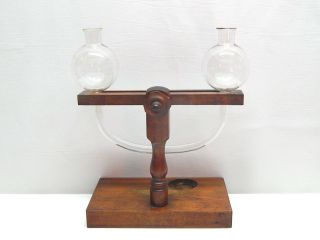 Antique 19th C.  Laboratory Scientific Wood & Glass Apparatus Instrument 5