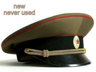 Visor Cap Officer Vintage Peaked Cap Russian Ussr Soviet Army Chernobyl