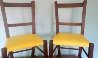 A Vintage Childs Infant Wooden School Chairs