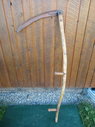 Vintage Antique 58 " Long Scythe Hay Grain Sickle Farm Tool Blade Is 21 " Long