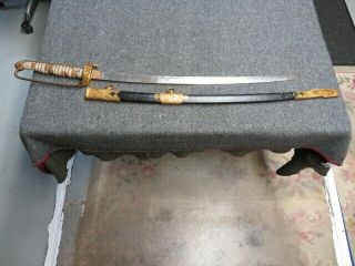 PRE WWII JAPANESE NAVY MODEL 1883 OFFICER COMBAT SWORD - SIGNED TANG 2