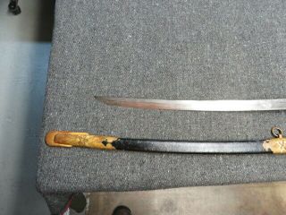 PRE WWII JAPANESE NAVY MODEL 1883 OFFICER COMBAT SWORD - SIGNED TANG 6