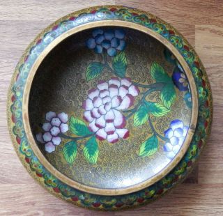 Antique Cloisonne Bowl,  19th Century Floral Design