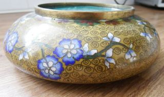 Antique Cloisonne Bowl,  19th century Floral Design 3