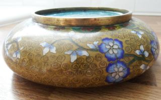 Antique Cloisonne Bowl,  19th century Floral Design 4