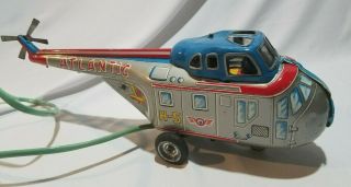 Vintage Tin Toy Helicopter Momoya Atlantic H - 5 Japan Battery Operated
