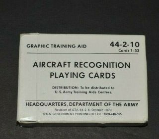 Aircraft Recognition Playing Cards Us Army Training Aids 1979 1 Pack