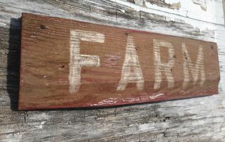 Old Early Primitive Antique Farm Chippy Barn Wood Red Sign Farm House Vintage
