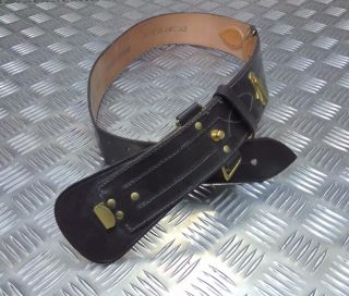 British Military Leather Sam Browne Belt With No Crossover Strap/buckle