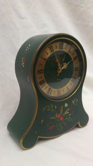 Jaeger Petite Neuchateloise Swiss Desk Clock Alarm Forest Green for Restoration 2