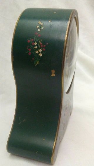 Jaeger Petite Neuchateloise Swiss Desk Clock Alarm Forest Green for Restoration 6