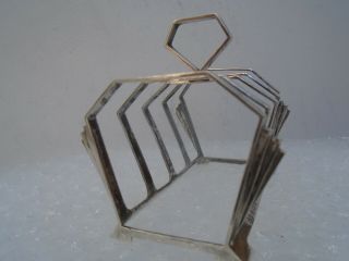 Stylish Deakin & Francis solid silver Art Deco toast rack Birmingham 1932 LOOK 8