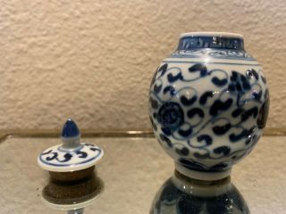 Old Antique Chinese White & Blue Ceramic Vase with lid for Mom 3