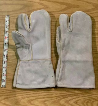 1 Pair Lined Military Welding Mitten Type Glove Size Large