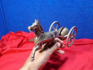 Antique Horse Chime Bell Pull Toy 3