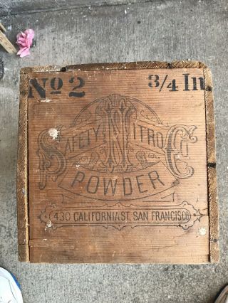 1881” Safety Nitro Powder Dynamite Crate Wood Box Blasting Mining San Francisco
