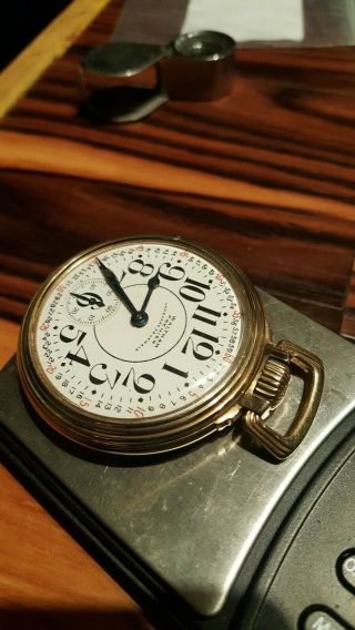 Waltham 23 Jewels Vanguard Premier Sz 16 OF LS Railroad Pocket Watch 10k GF Case 3