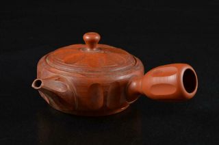 S3190: Japanese Old Tokoname - Ware Brown Pottery Teapot Kyusu Sencha,  Auto