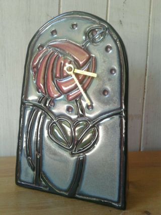 Vintage Studio Pottery Rene Mackintosh Design Ceramic Clock