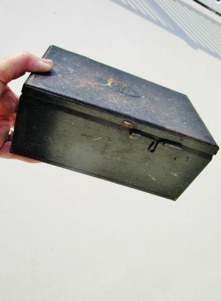Ridabock & Co,  York - Antique Military Accessory Japanned Tin Box C.  1800 