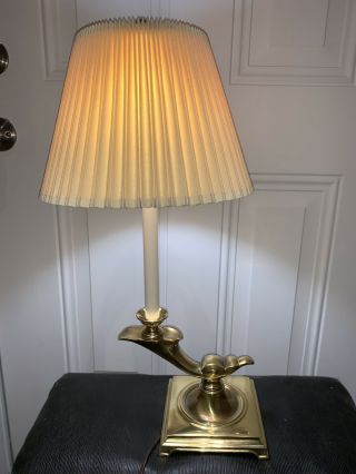 Vintage Stiffel Mcm Hollywod Brass Table Lamp Genie Cornucopia