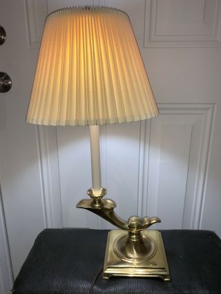 Vintage Stiffel MCM Hollywod Brass Table Lamp Genie Cornucopia 2