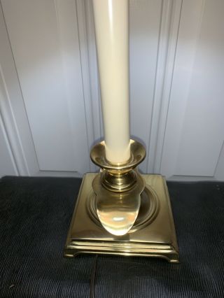 Vintage Stiffel MCM Hollywod Brass Table Lamp Genie Cornucopia 4