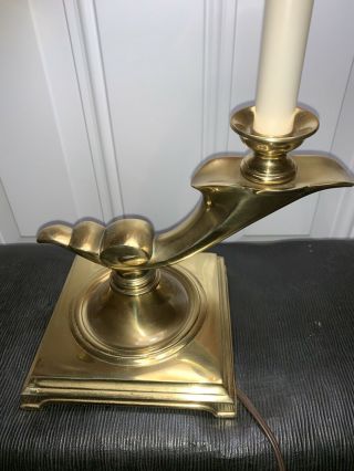 Vintage Stiffel MCM Hollywod Brass Table Lamp Genie Cornucopia 5