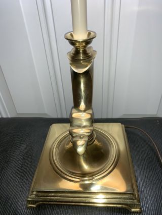 Vintage Stiffel MCM Hollywod Brass Table Lamp Genie Cornucopia 6