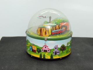 Toy Train Through The Mountian With Plane Wind Up Toy (13775)