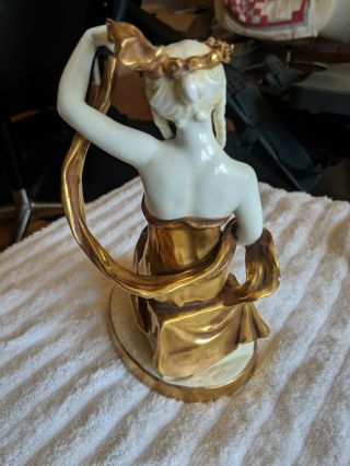 Antique Dresden VOLKSTEDT Gold Dress greek lady goddess PORCELAIN Figurine NR 4