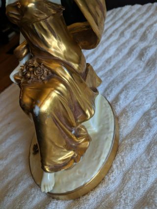 Antique Dresden VOLKSTEDT Gold Dress greek lady goddess PORCELAIN Figurine NR 8