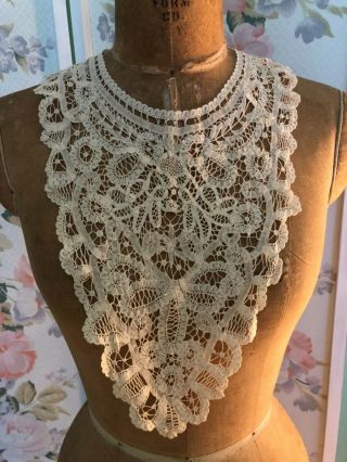 Antique Victorian Lace Collar Hand Made Large