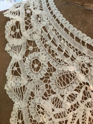 ANTIQUE VICTORIAN LACE COLLAR HAND MADE LARGE 2