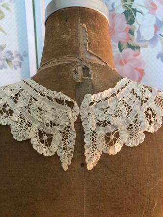 ANTIQUE VICTORIAN LACE COLLAR HAND MADE LARGE 4