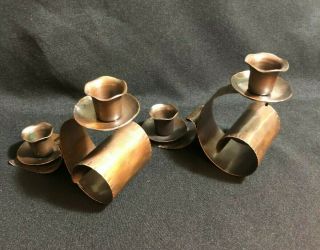 Vintage Copper Scroll Craftsman Co.  (755) Candle Holders - 6 