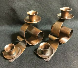 Vintage Copper Scroll Craftsman Co.  (755) Candle Holders - 6 