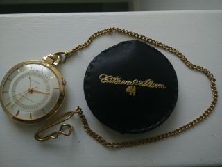 Rare Vintage Citizen Four Hands Alarm Pocket Watch 1960 ' with Pouch 5