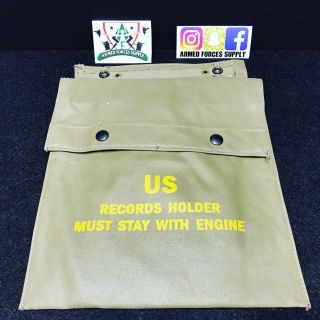 Usgi Records Holder Pouch Must Stay With Engine Aircraft Truck Bag Vintage