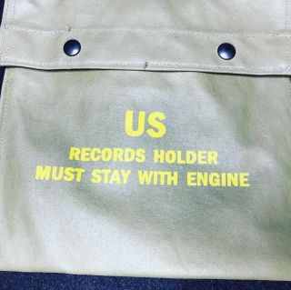 USGI RECORDS HOLDER POUCH MUST STAY WITH ENGINE AIRCRAFT TRUCK BAG VINTAGE 4